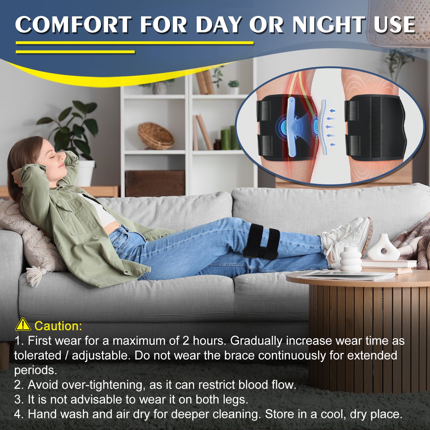 Sciatica Relief Knee Brace with Adjustable Compression Pads