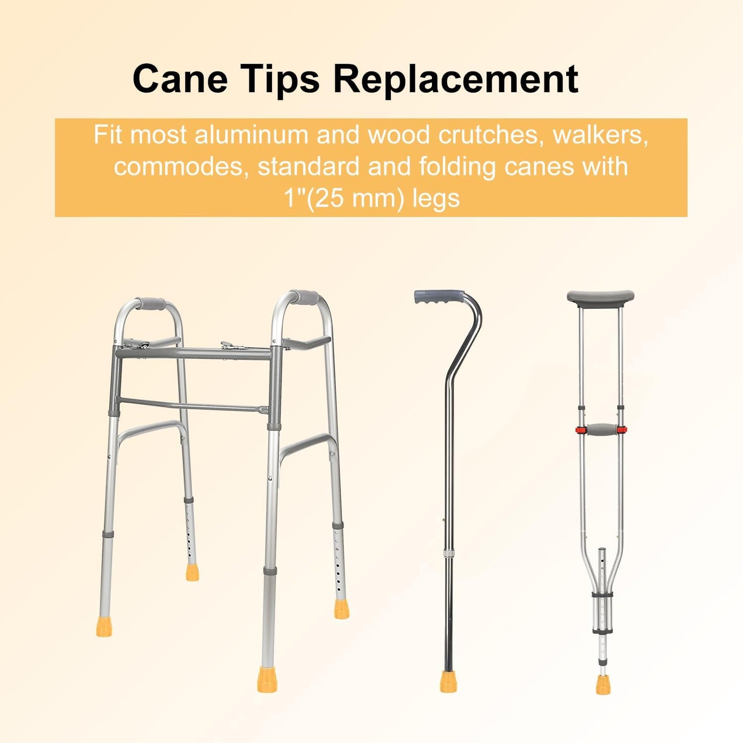 1" Heavy Duty Cane Tips, 2-Pack