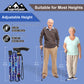 5-Level Adjustable Height Walking Stick Folding Cane