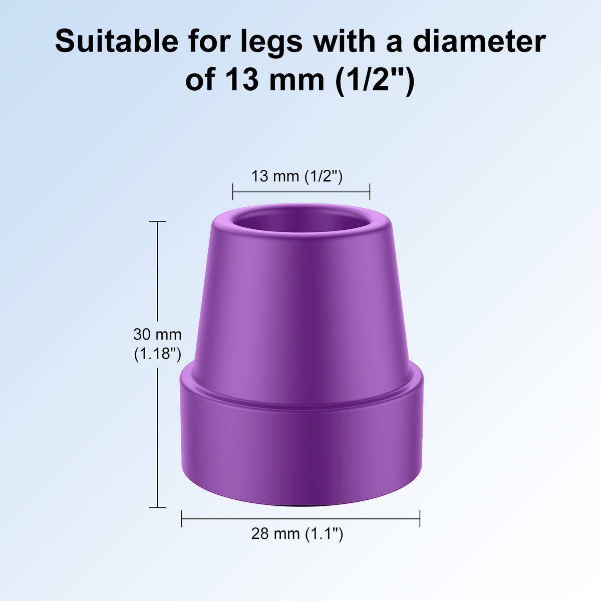 Cane Tips Replacement Rubber 4 or 8 Pack for Walking Canes & Quad Canes 1/2 or 5/8 Inch