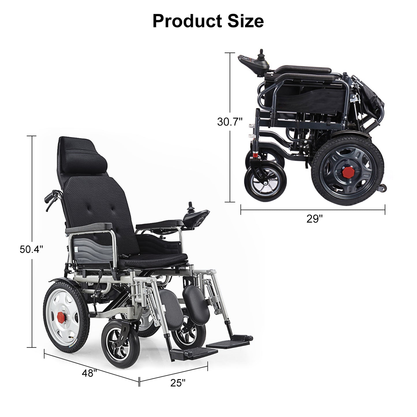 Save 70% - Foldable Electric Wheelchair w/Adjustable Backrest, 500W