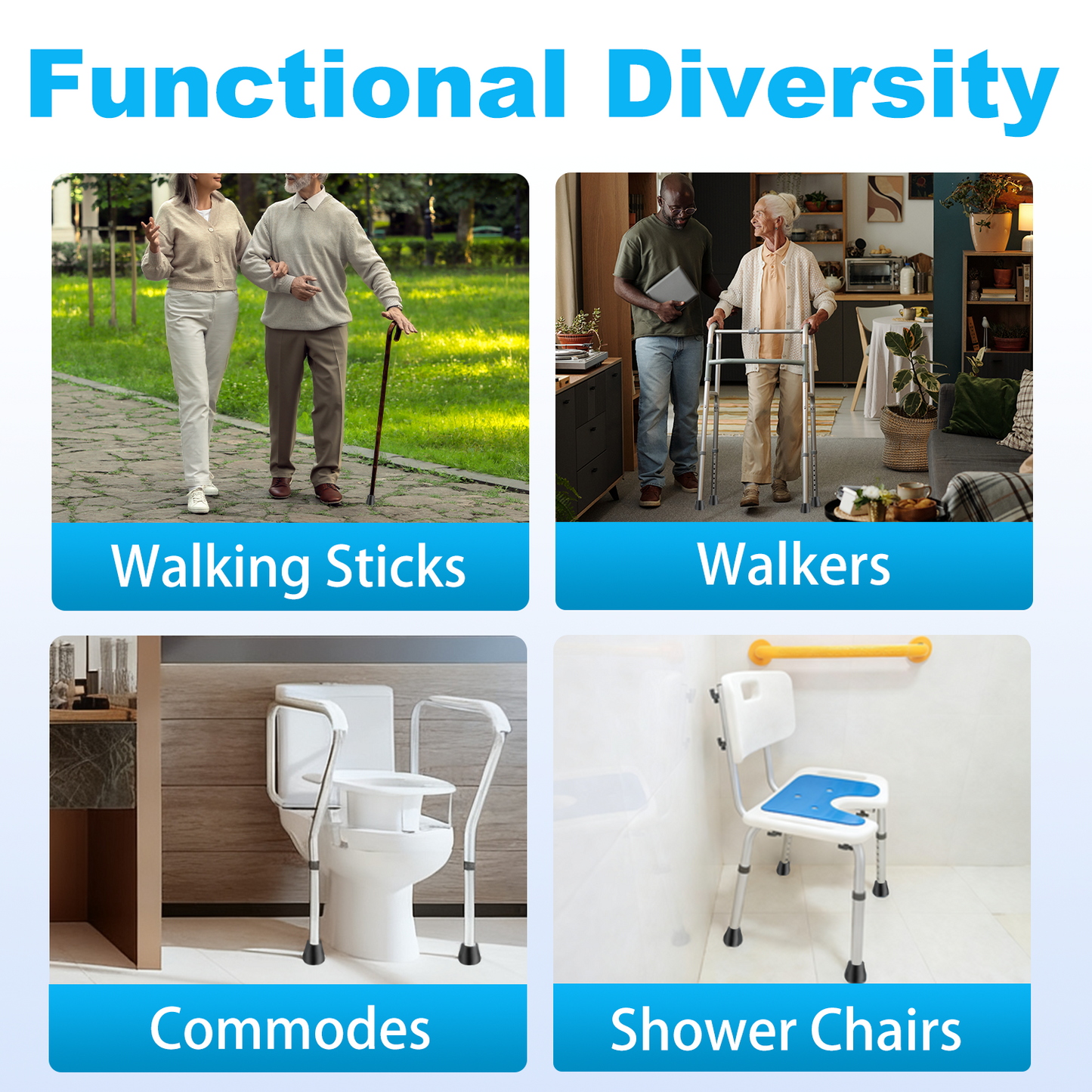 1-Inch Walker Rubber Tips (6-Pack) – Non-Skid with Metal Insert