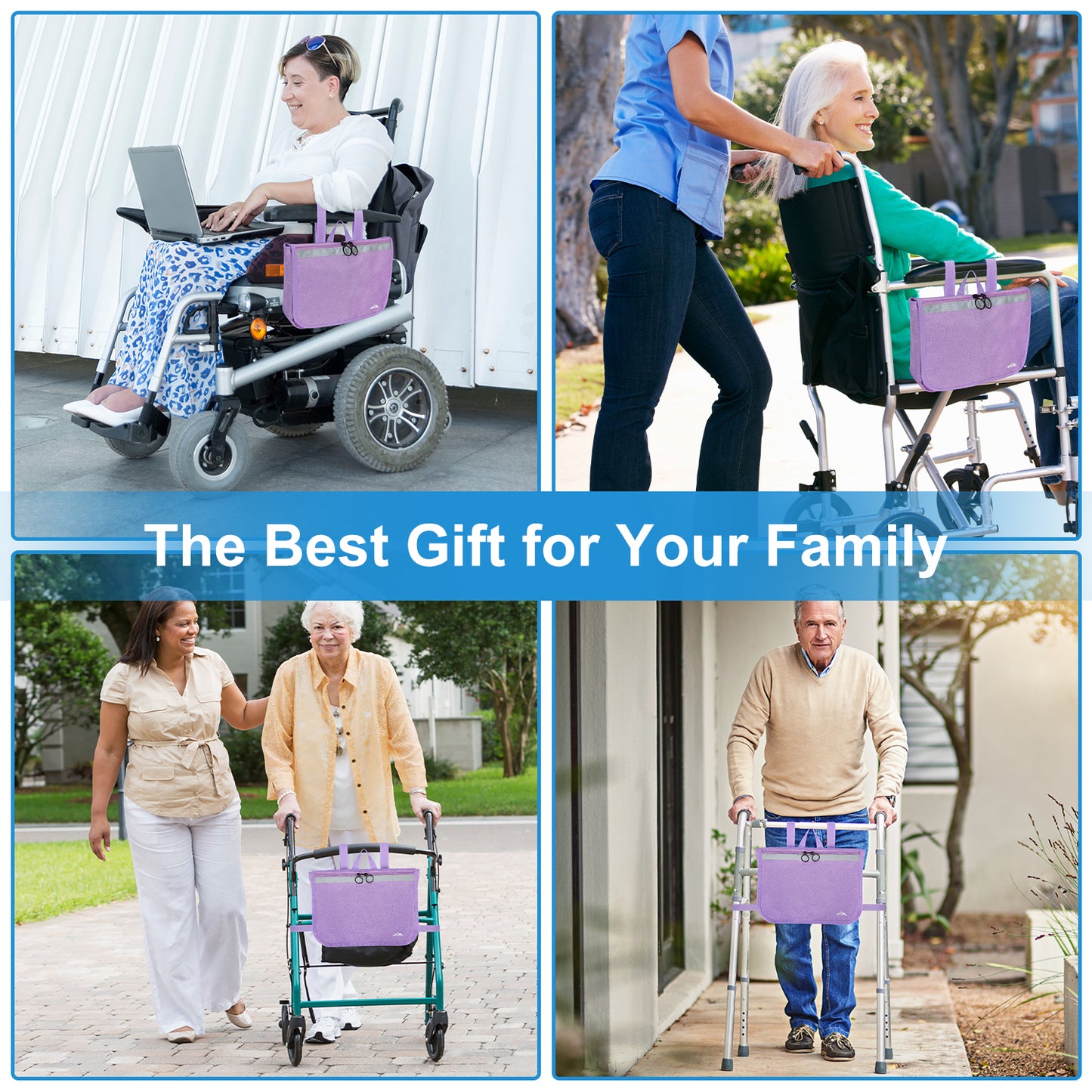 Wheelchair Side Bag for Rollator and Walkers