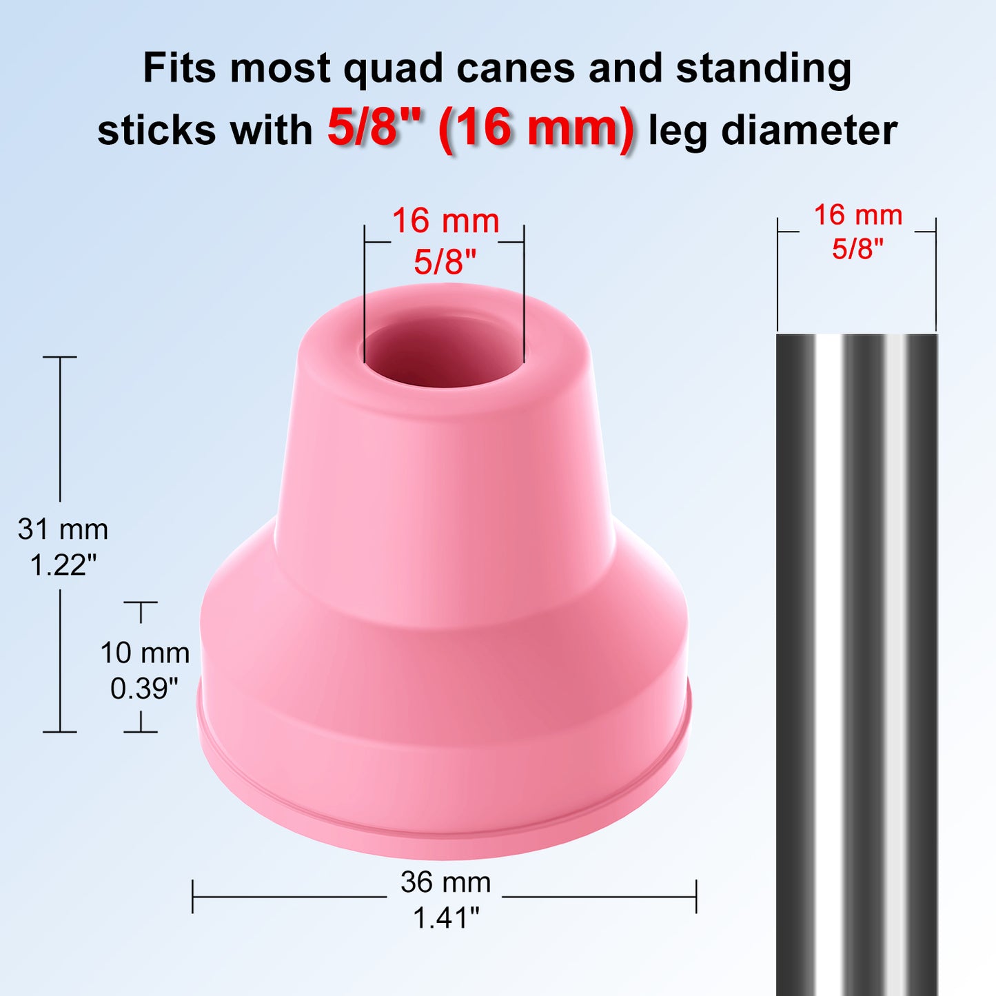 4pcs Quad Rubber Cane Tip