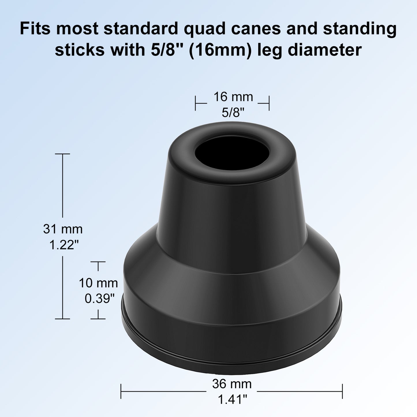 4pcs Quad Rubber Cane Tip