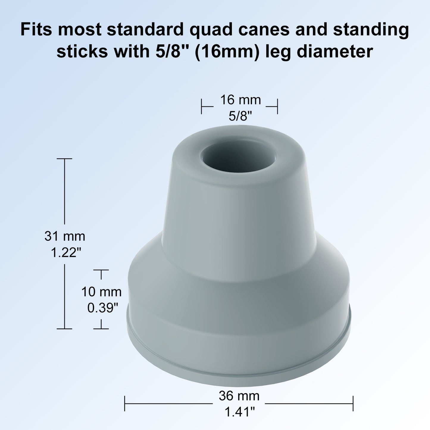 4pcs Quad Rubber Cane Tip