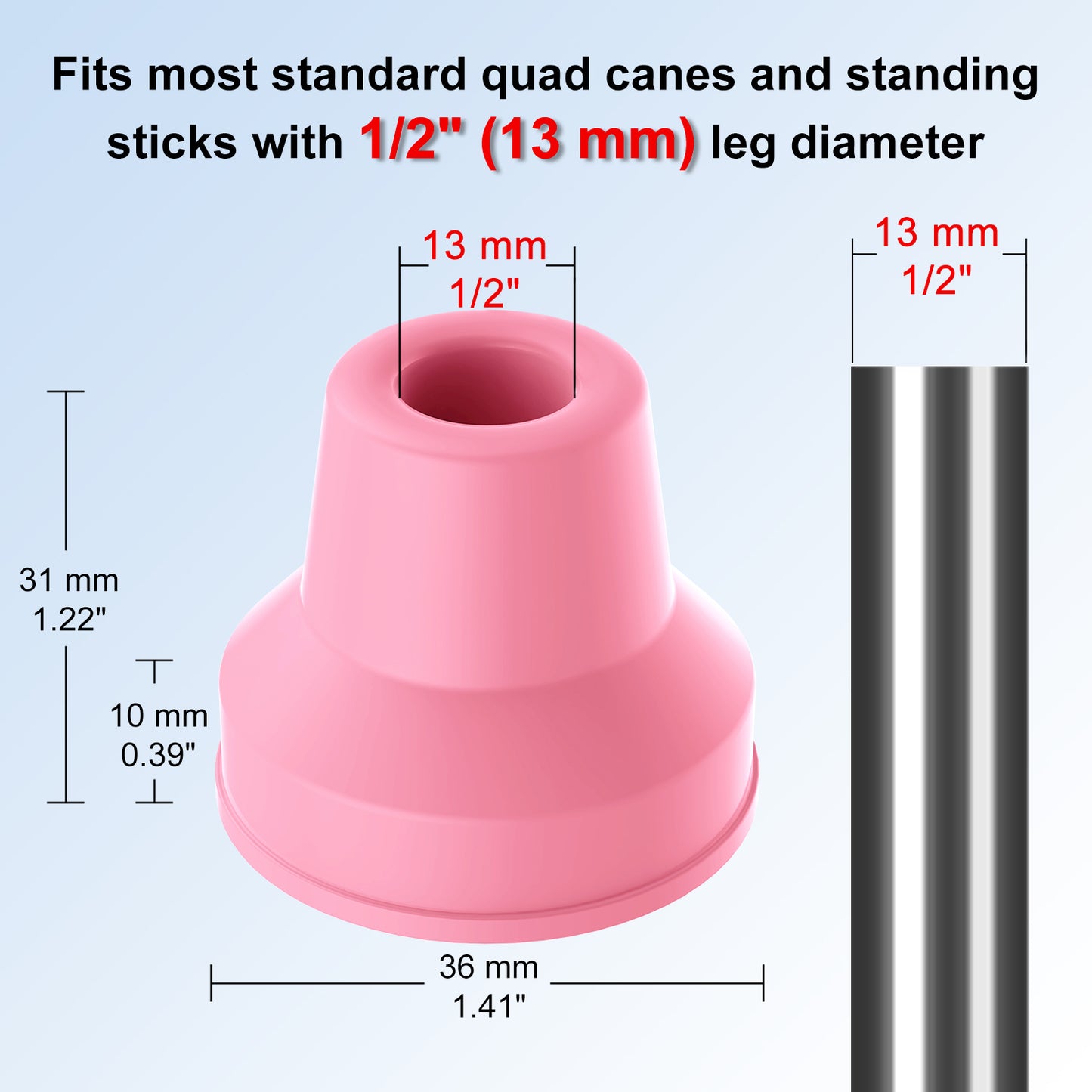 4pcs Quad Rubber Cane Tip