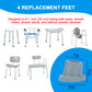 1 Inch Shower Chair Feet, Non-Slip Suction Tips, 4PCS