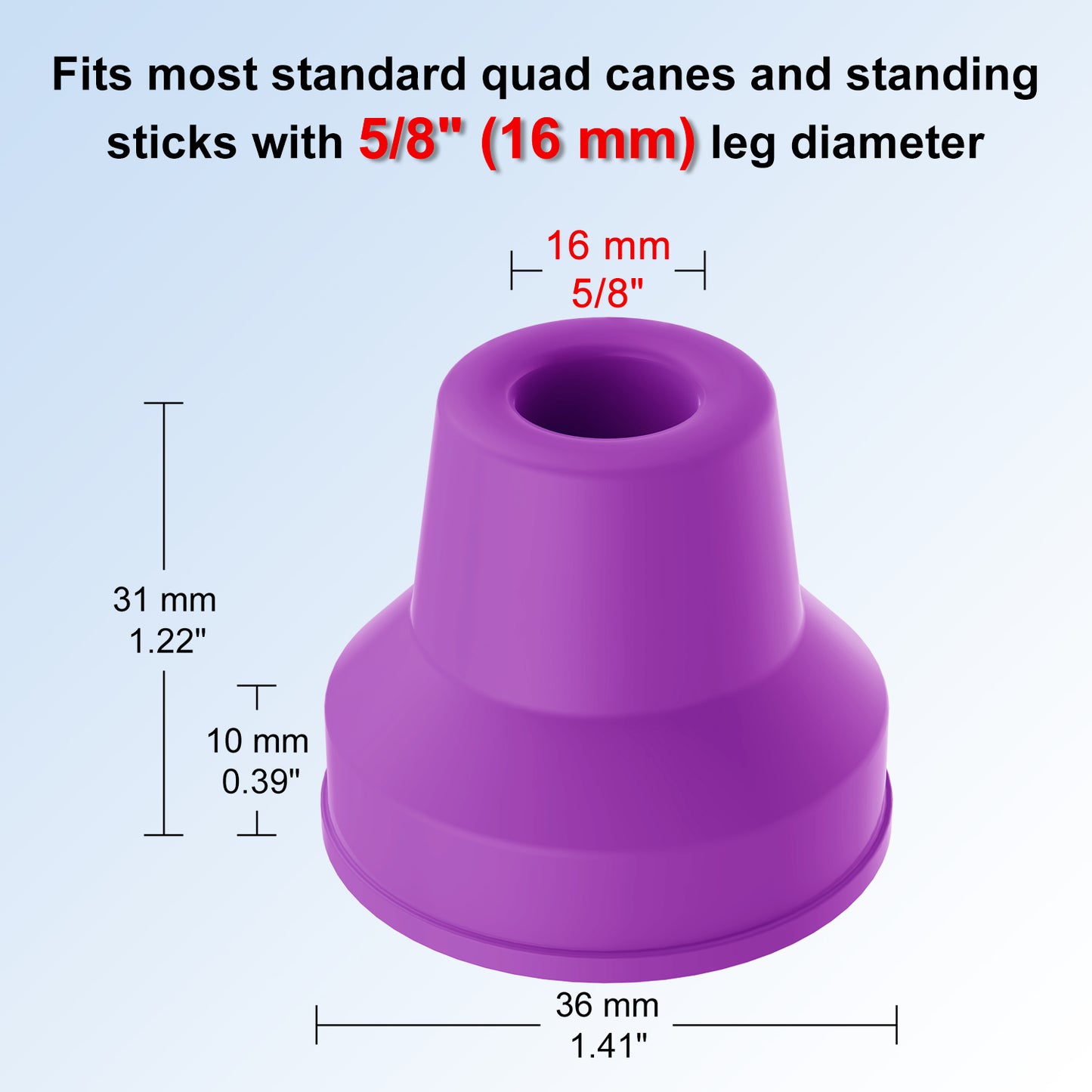 4pcs Quad Rubber Cane Tip