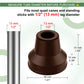 Quad Cane Tips 4 Pack Rubber Replacement Tips for 1/2 & 5/8 Inch Legs