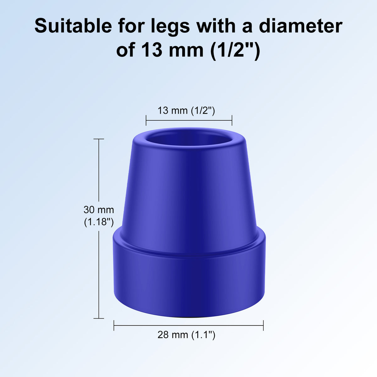 Cane Tips Replacement Rubber 4 or 8 Pack for Walking Canes & Quad Canes 1/2 or 5/8 Inch