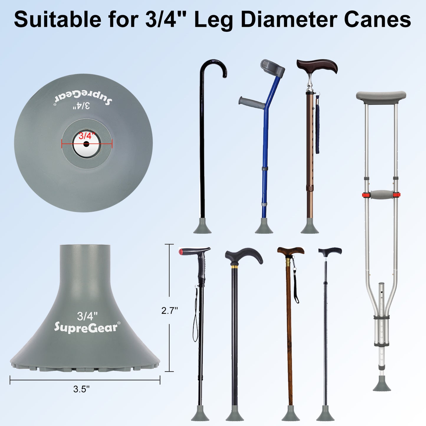 Cane Tip Replacement, 3/4 Inch