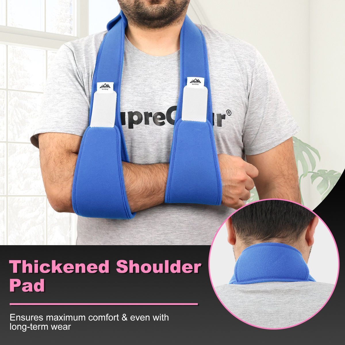 Arm Sling Shoulder Immobilizer, 0.18 lb Lightweight Support with 61" Adjustable Straps
