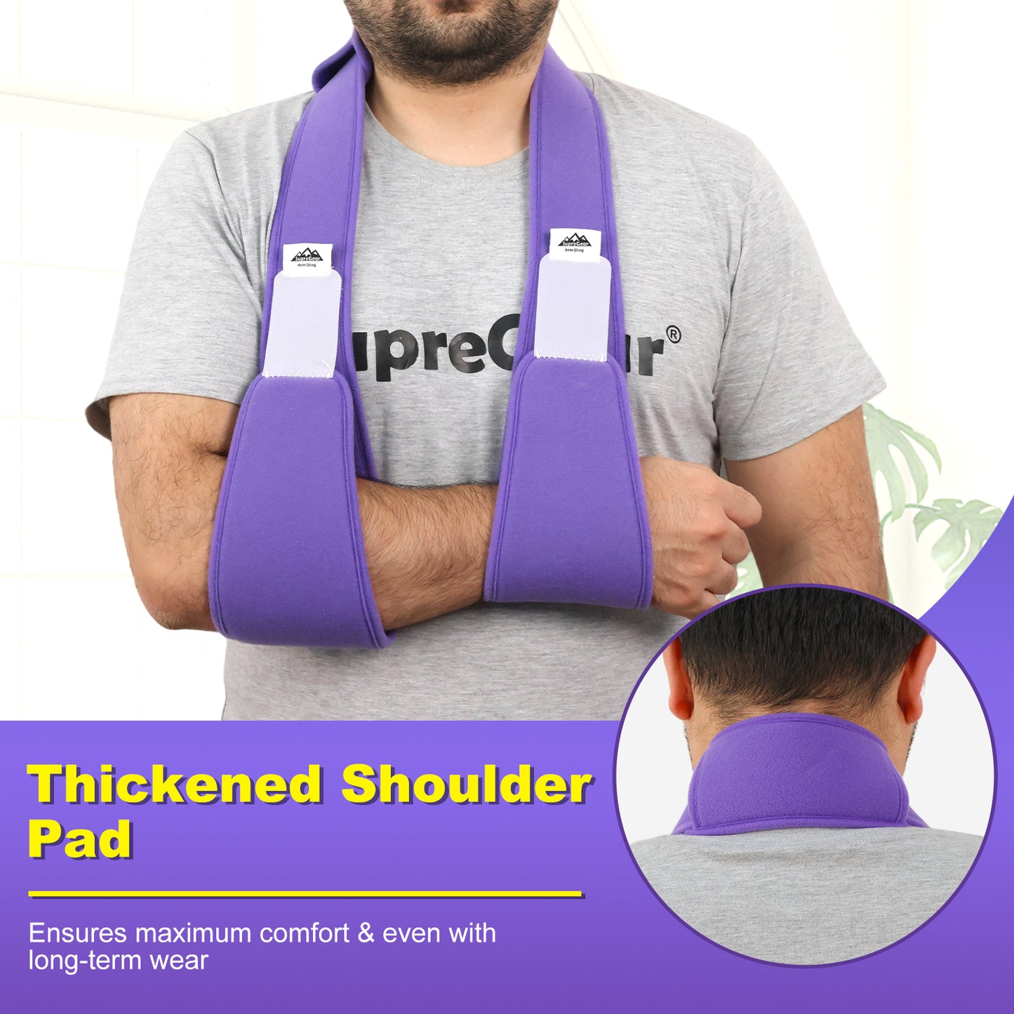 Arm Sling Shoulder Immobilizer, 0.18 lb Lightweight Support with 61" Adjustable Straps