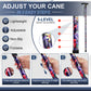Folding Cane Adjustable Walking Stick Lightweight Travel Cane with T Handle