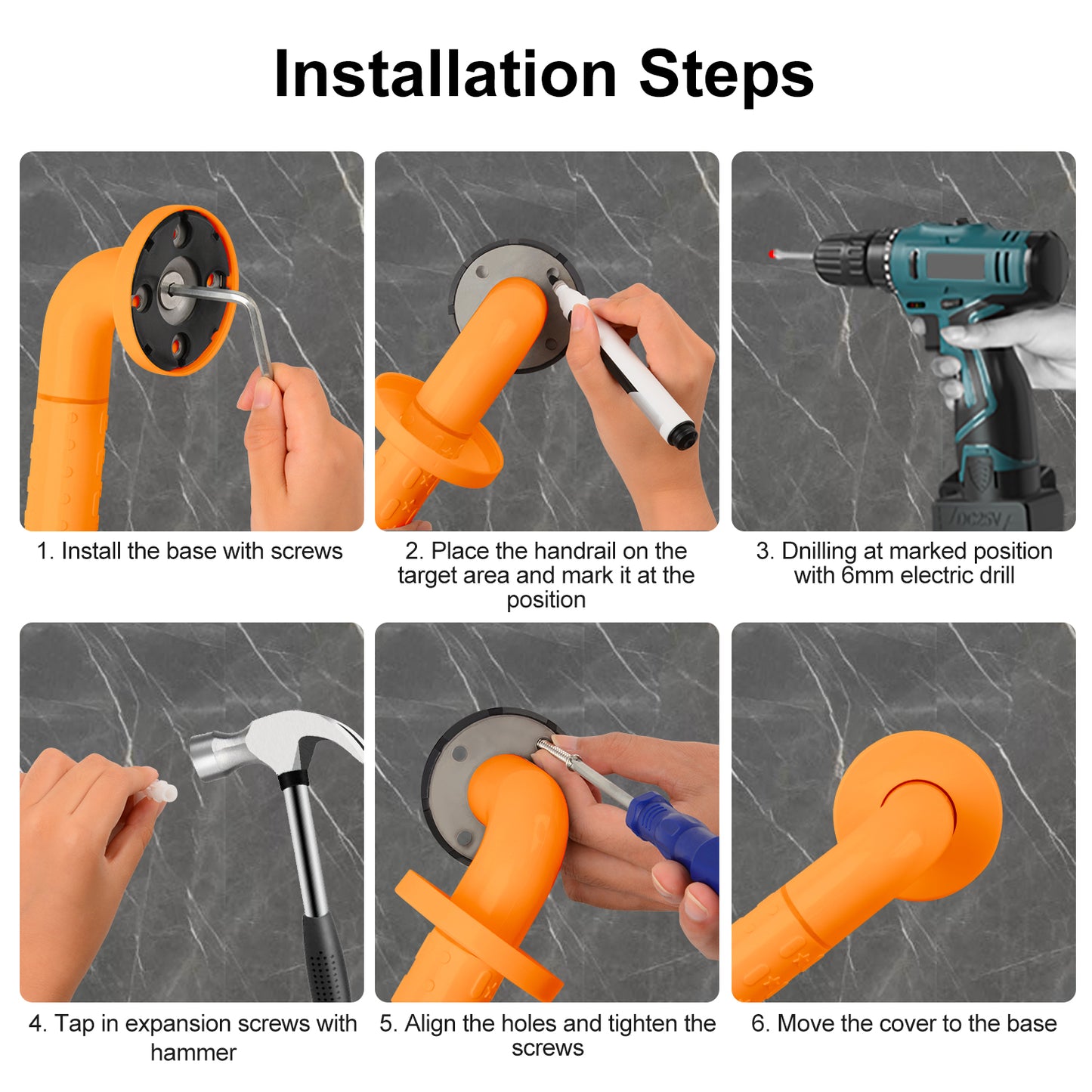 Shower Grab Bar, Stainless Steel Anti-Slip Safety Rail, 12-32 Inch