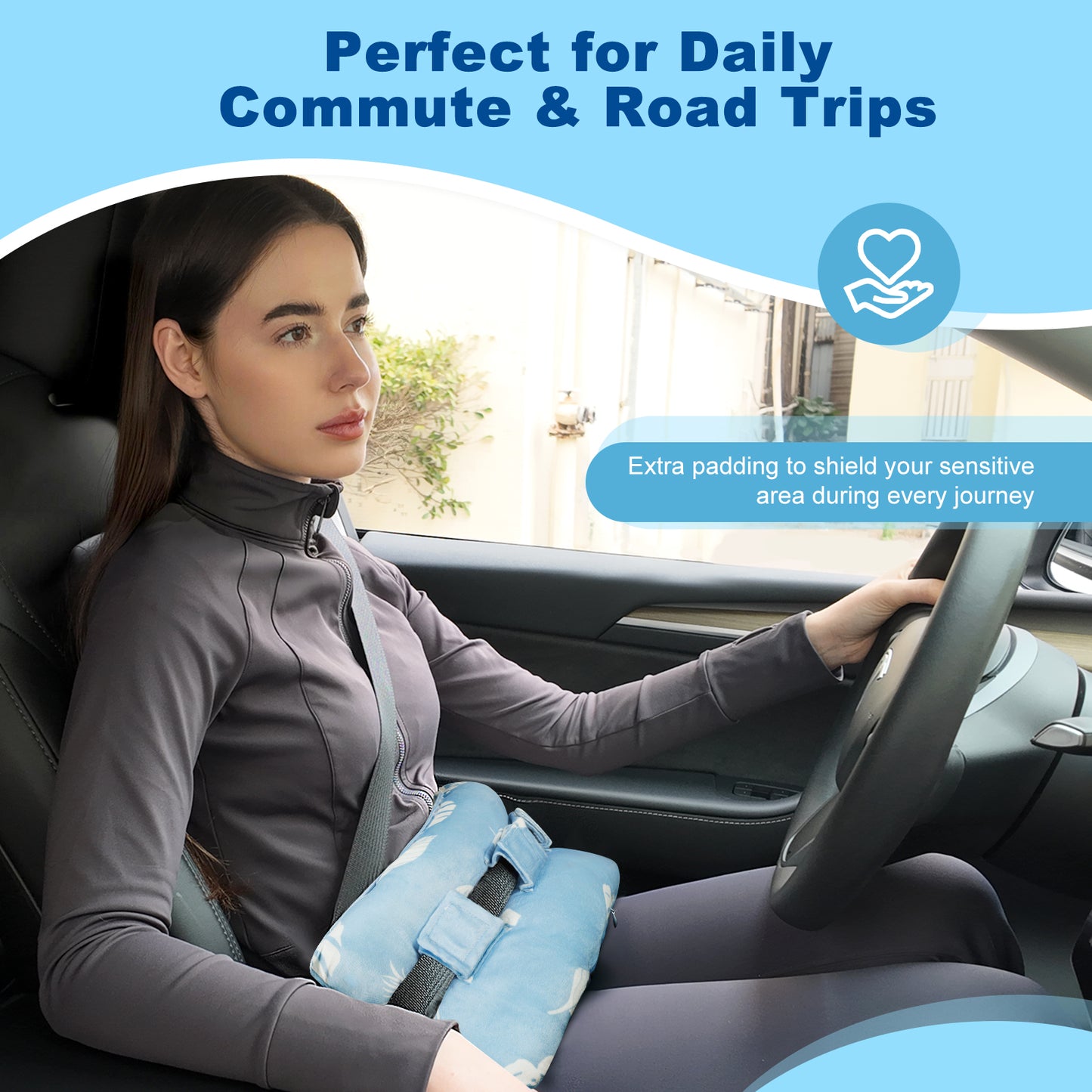 Seatbelt Pillow – Adjustable Comfort with Hot/Cold Pocket