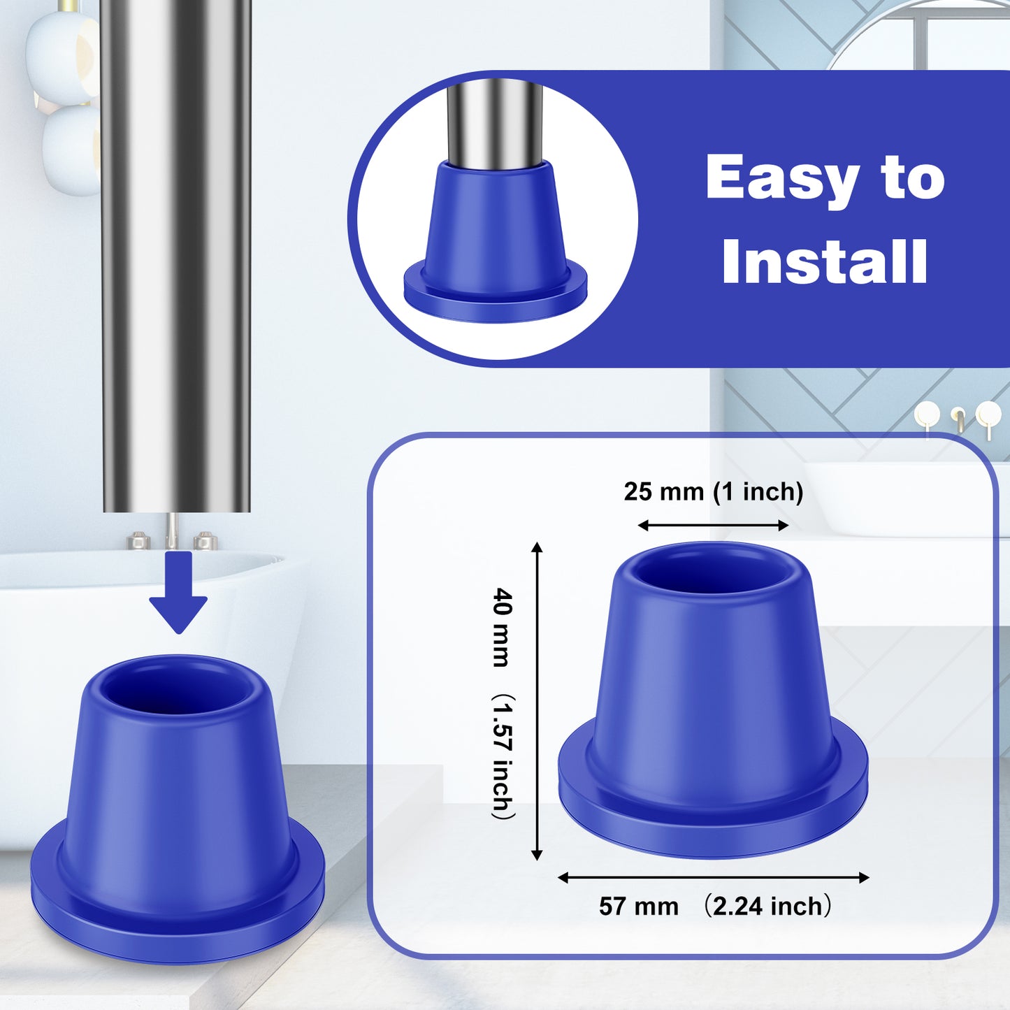 4-Pack Non-Slip Shower Chair Feet