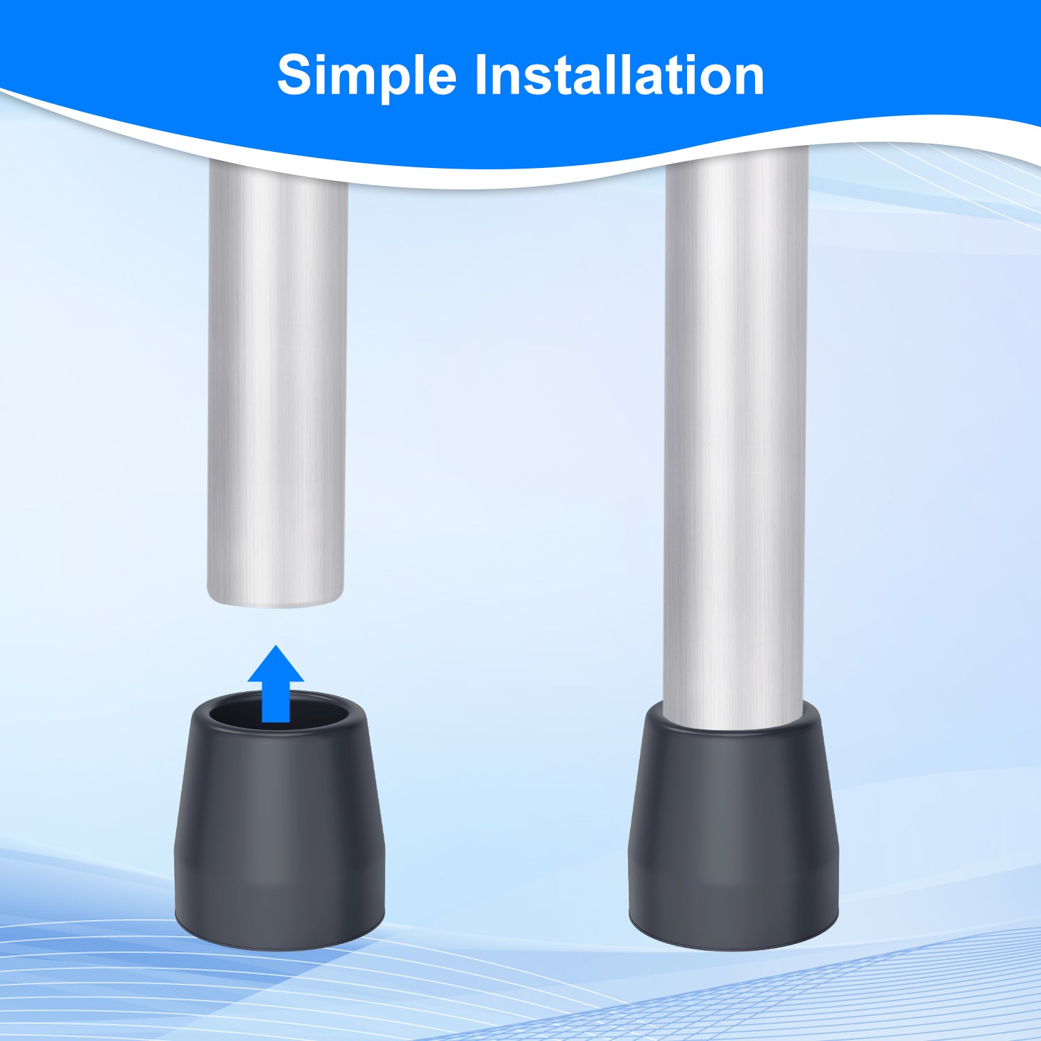SupreGear 4-Pack Walker Tips, Non-Slip Rubber Replacement for Walkers