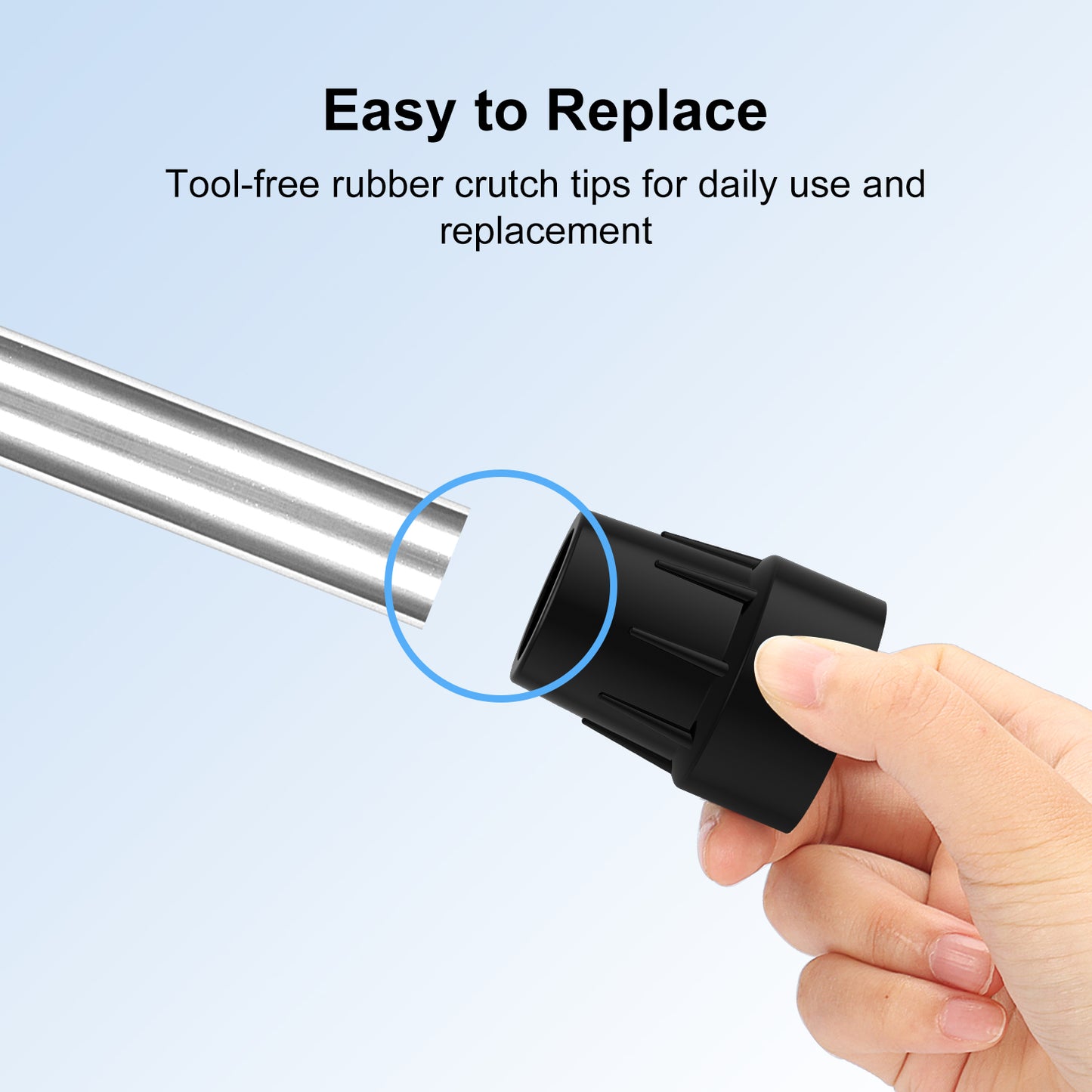 1" Heavy Duty Cane Tips, 2-Pack