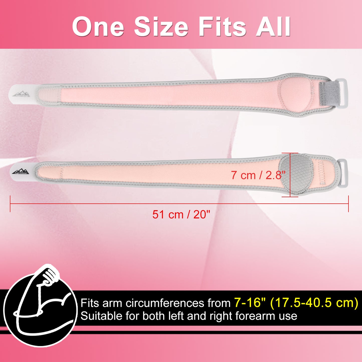 Elbow Brace – Adjustable Forearm Support with Compression Pad (1 Pack)