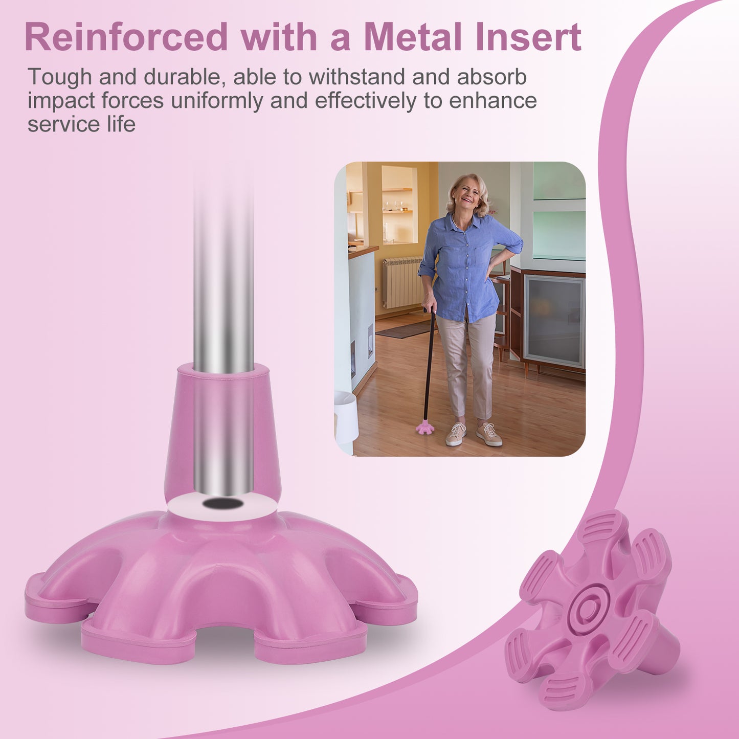 3/4 Inch Stable Six Point Non-Slip Cane Tip