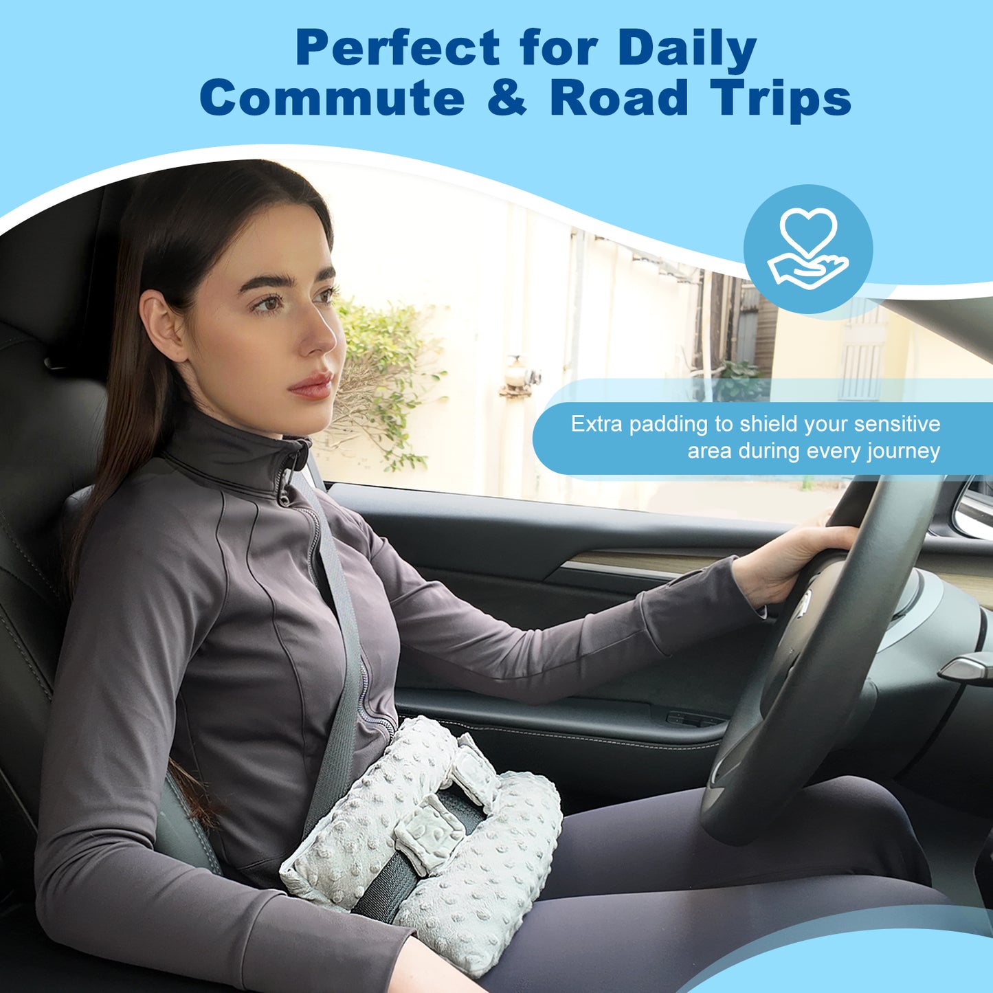 Seatbelt Pillow – Adjustable Comfort with Hot/Cold Pocket
