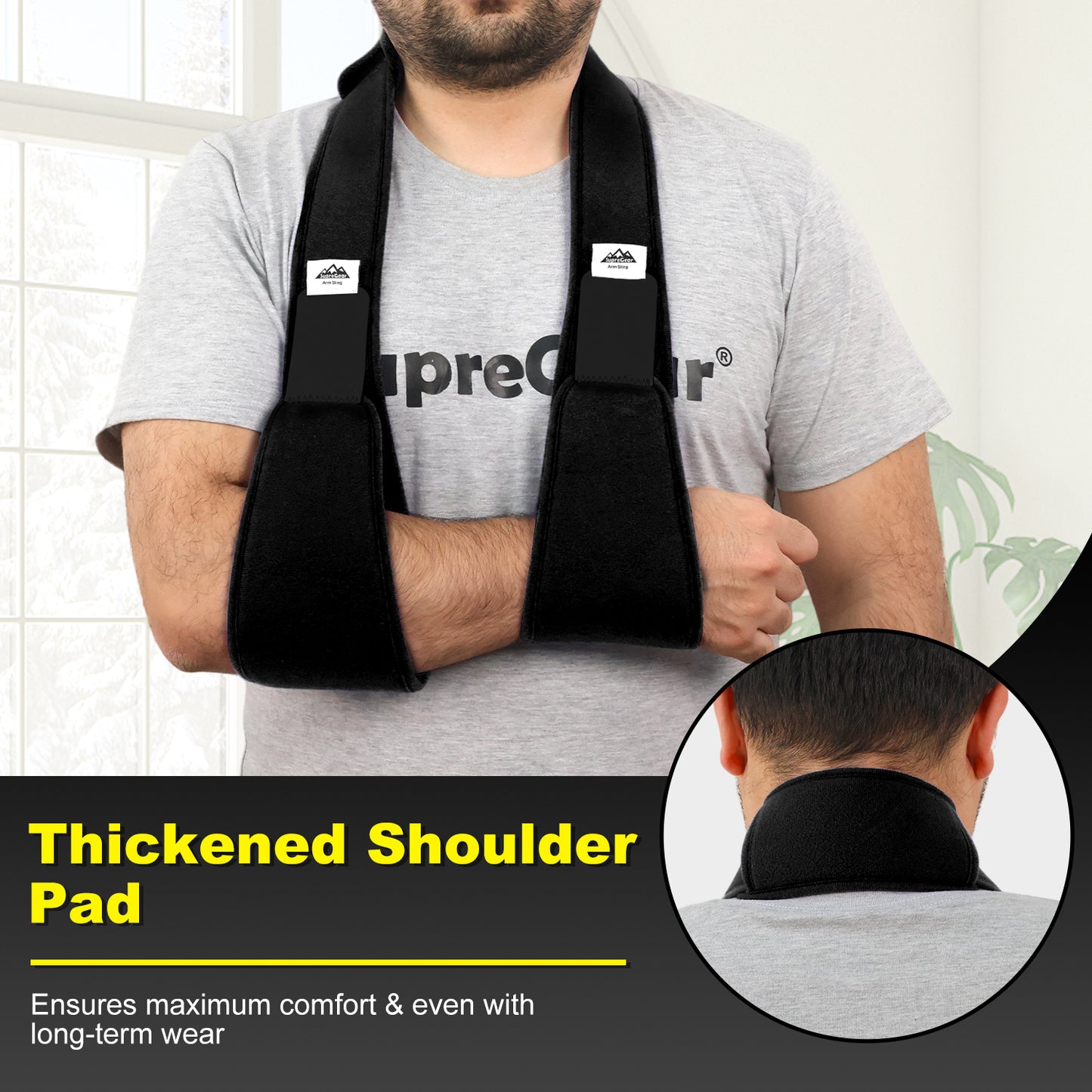 Arm Sling Shoulder Immobilizer, 0.18 lb Lightweight Support with 61" Adjustable Straps