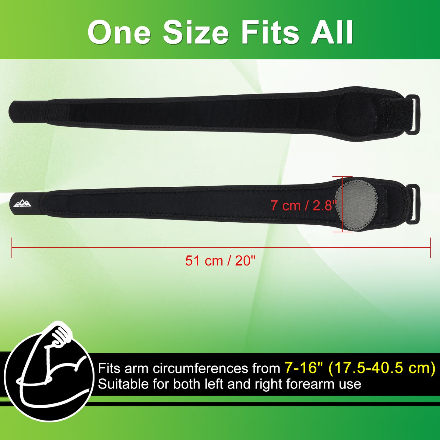 Elbow Brace – Adjustable Forearm Support with Compression Pad (1 Pack)