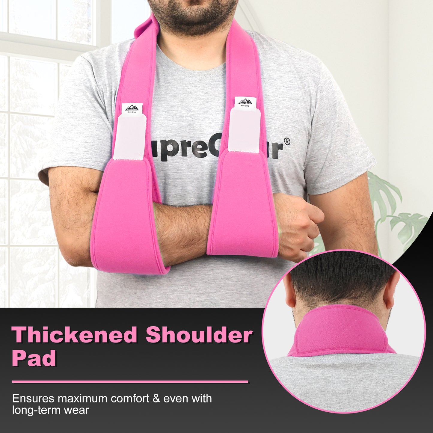 Arm Sling Shoulder Immobilizer, 0.18 lb Lightweight Support with 61" Adjustable Straps