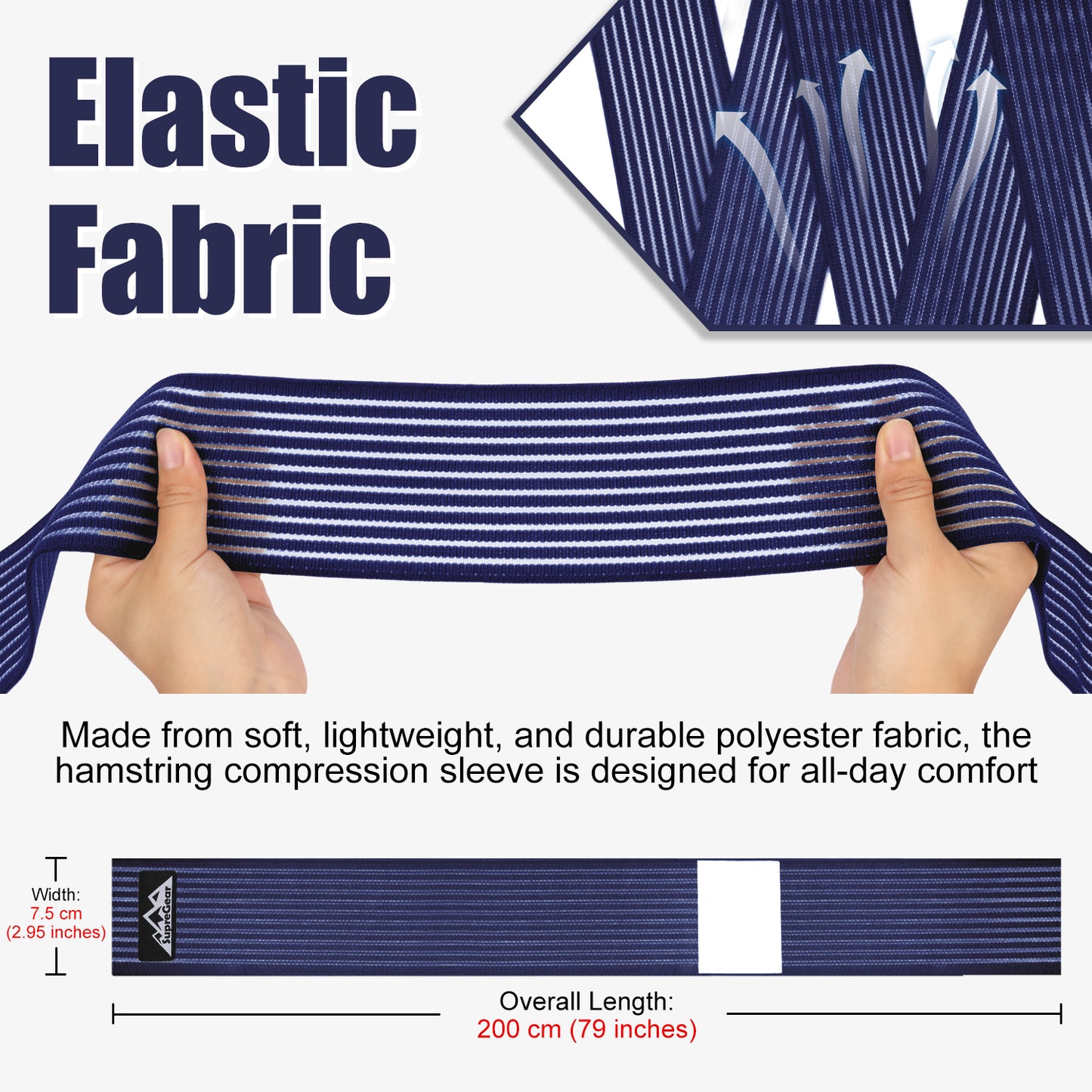 2 Pcs Adjustable Hamstring and Thigh Compression Wraps