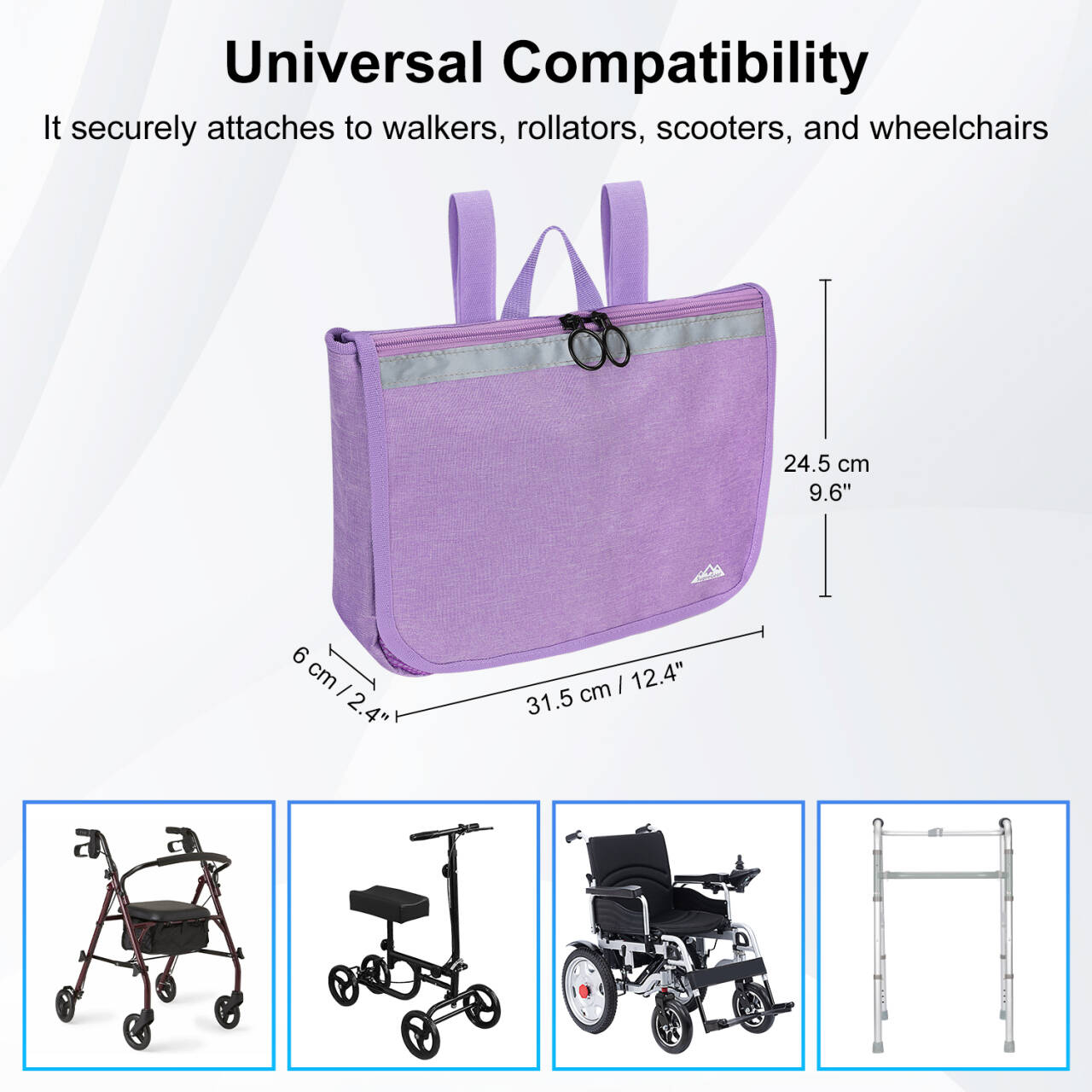 Wheelchair Side Bag for Rollator and Walkers