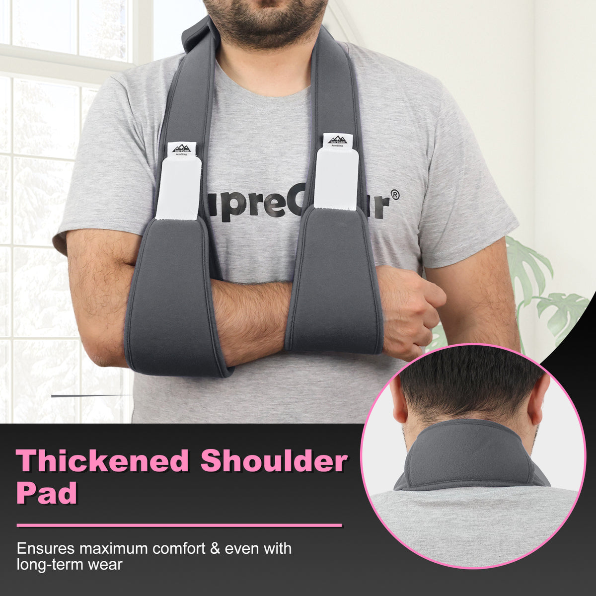 Arm Sling Shoulder Immobilizer, 0.18 lb Lightweight Support with 61" Adjustable Straps