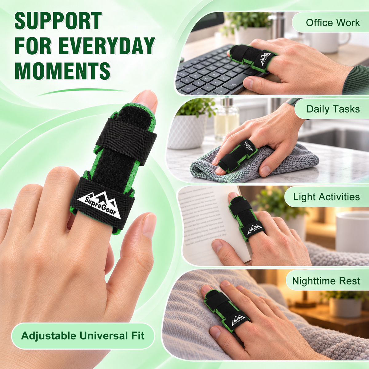 Finger Splint Support 2 Pack Adjustable Trigger Finger Brace for Broken Sprain Arthritis
