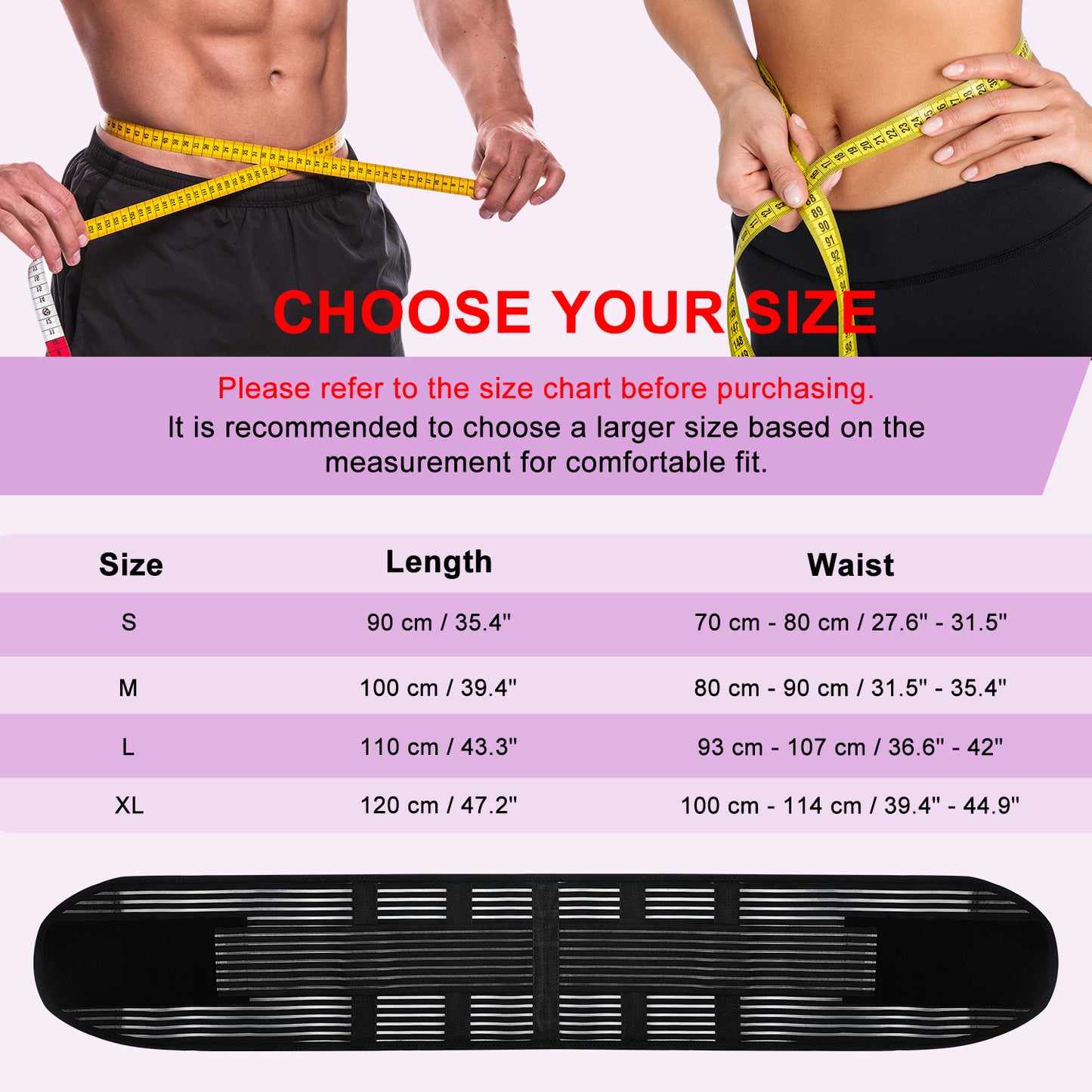 Lower Back Brace, Adjustable Lumbar Support Belt w/Splints