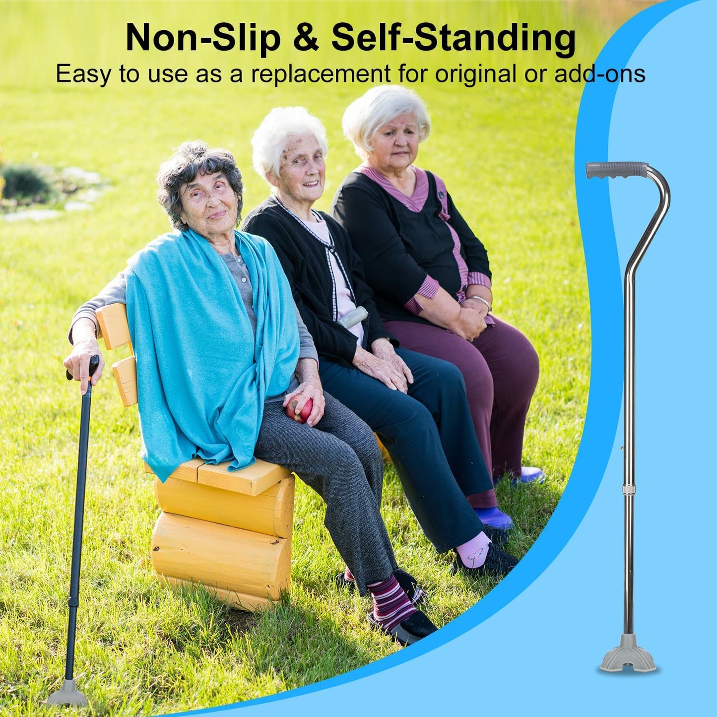 4 Point Self Standing Quad Support Rubber Replacement Cane Tip
