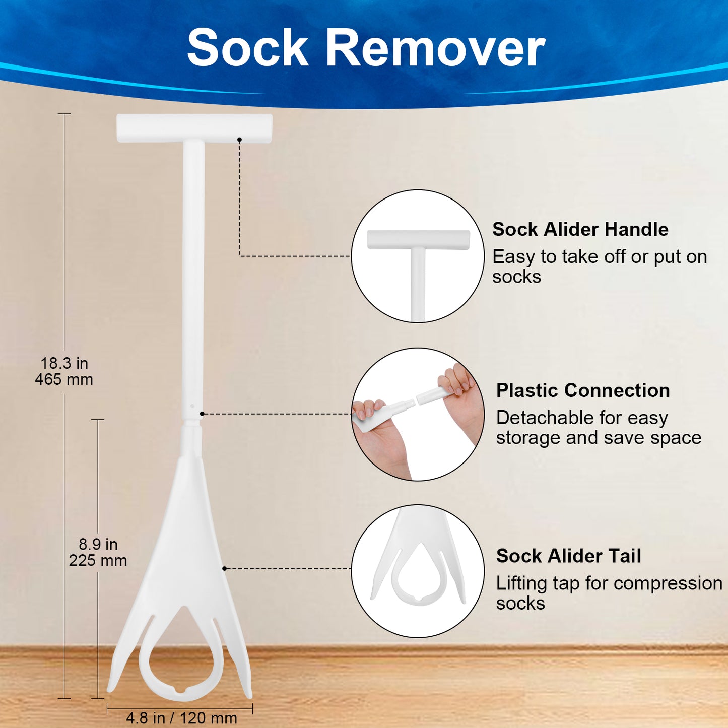 Sock Aid Kit with Long Shoe Horn Dressing Aid