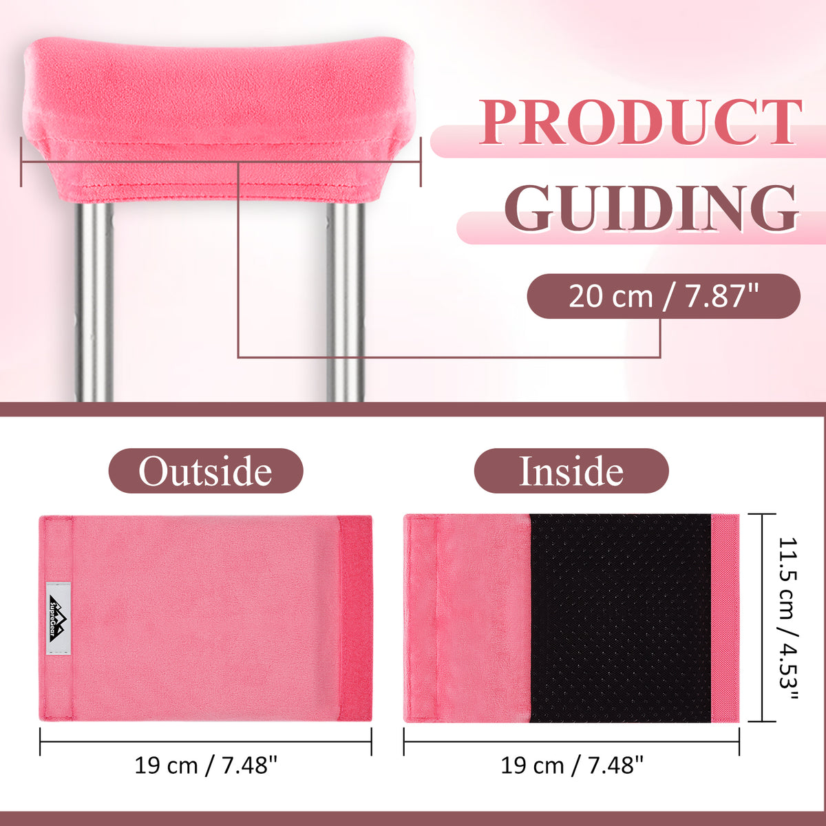Crutch Pad and Hand Grip Covers Set 4-Pack, Memory Foam Underarm Cushions with Non-Slip Covers for Standard Crutches