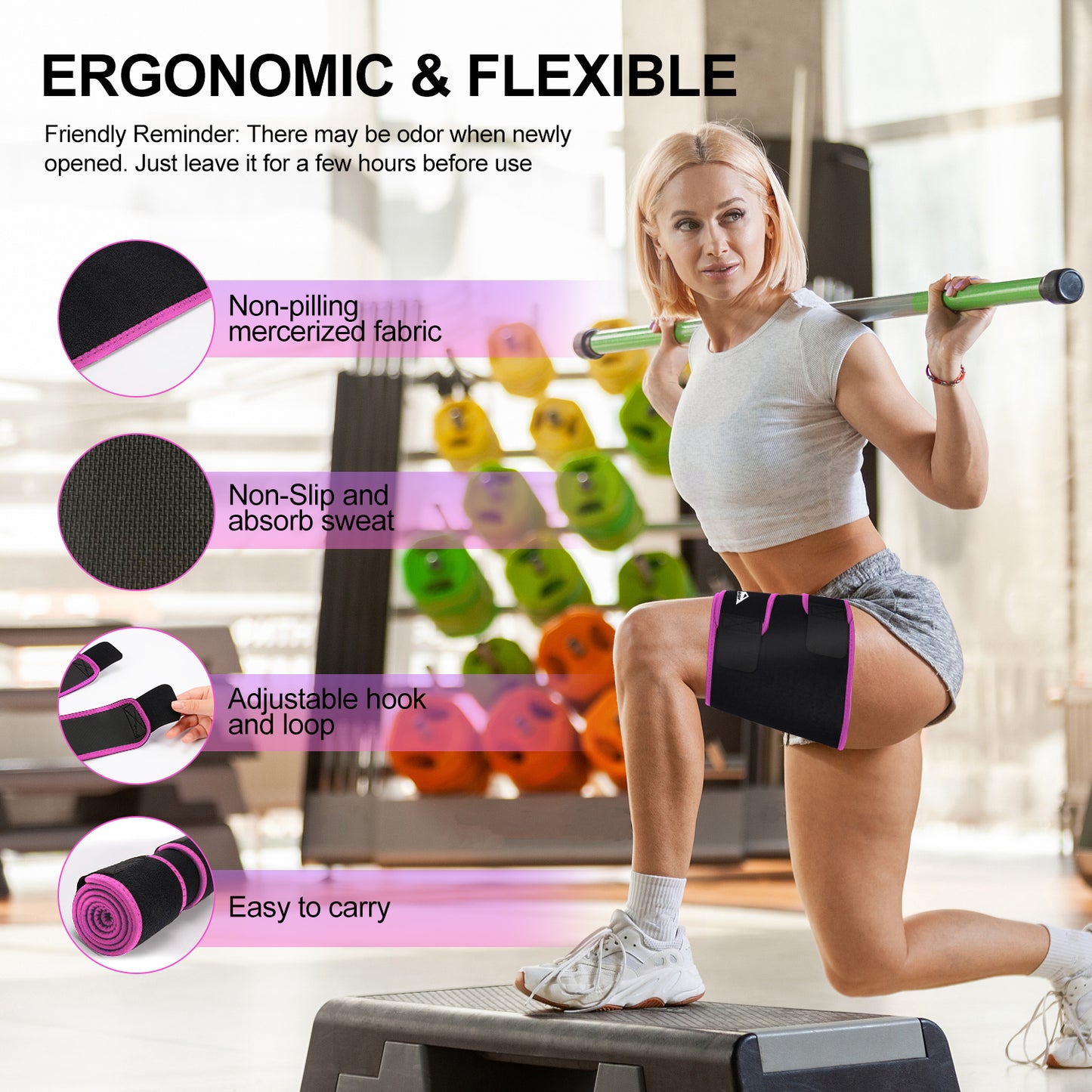 Thigh Brace for Hamstring Strain & Muscle Support Adjustable Compression Wrap
