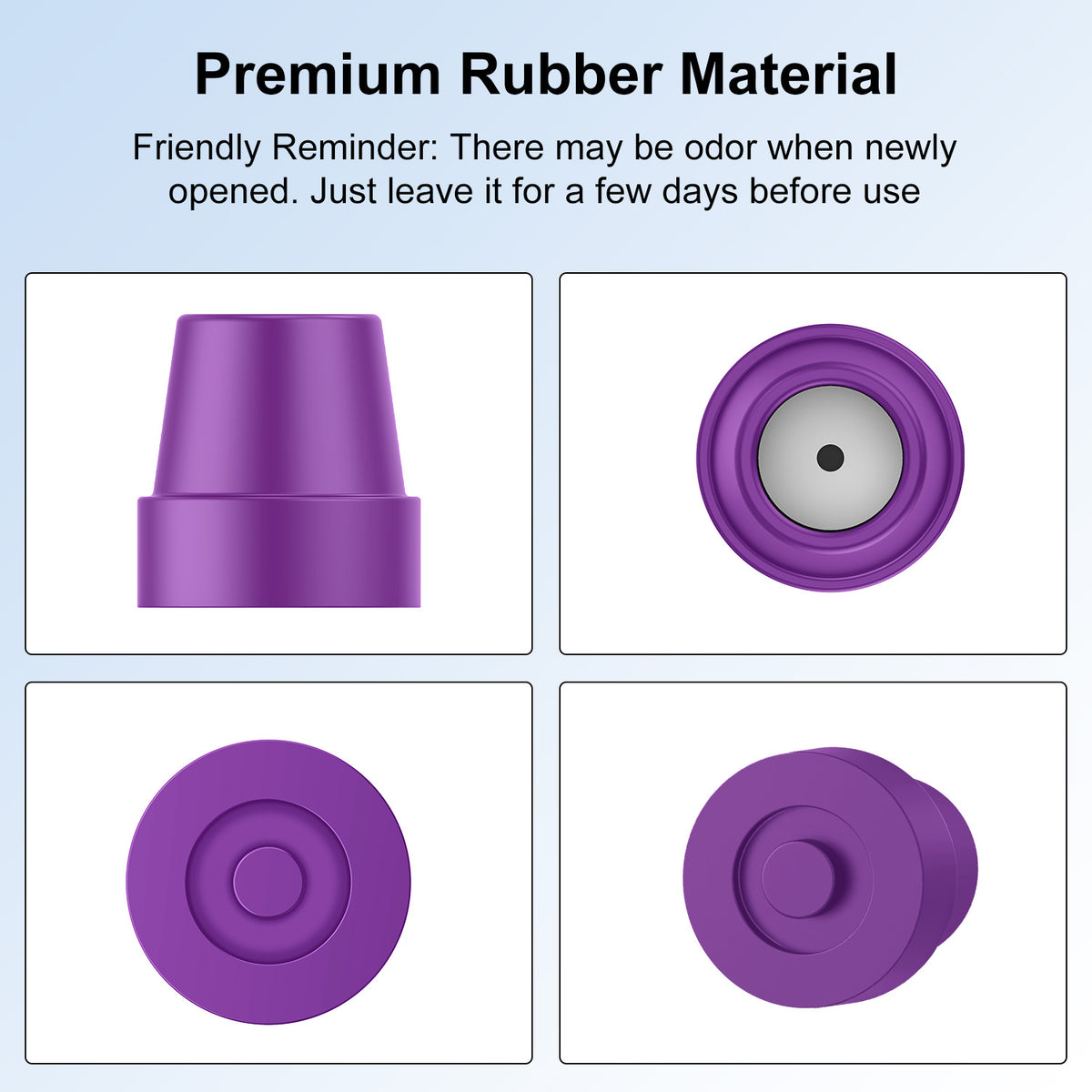 Cane Tips Replacement Rubber 4 or 8 Pack for Walking Canes & Quad Canes 1/2 or 5/8 Inch