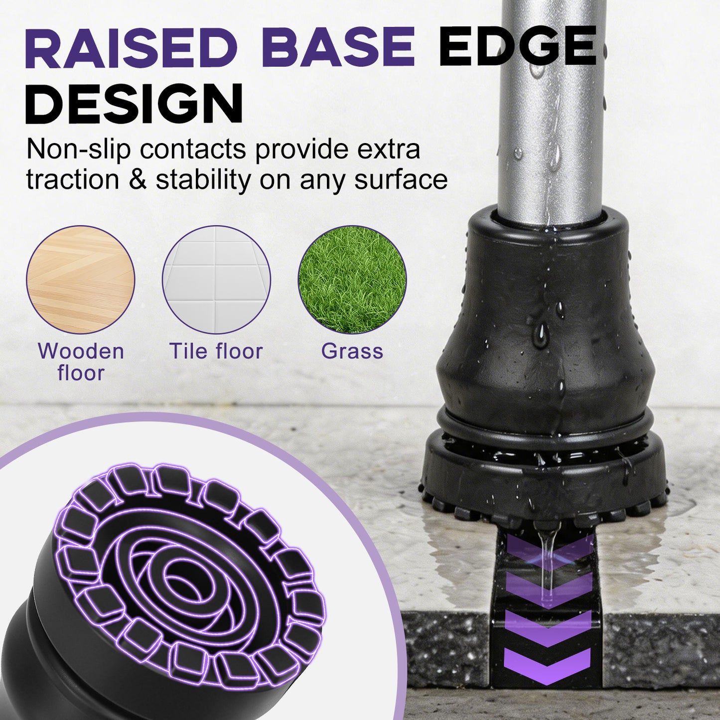 4 Pack Non-Slip Rubber Replacement Cane Tip
