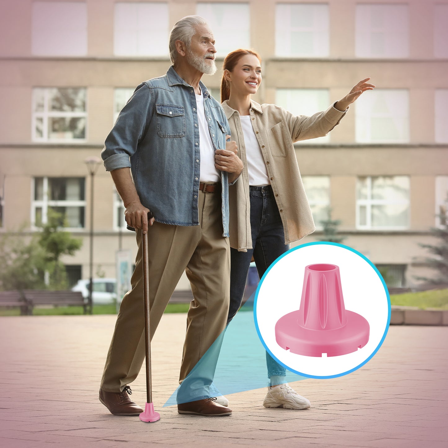 3/4-Inch Heavy Duty Cane Tip – Anti-Slip Wide Base