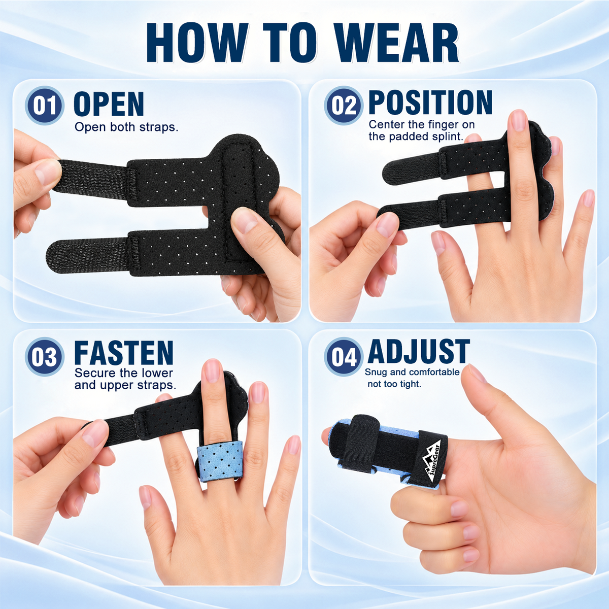 Finger Splint Support 2 Pack Adjustable Trigger Finger Brace for Broken Sprain Arthritis