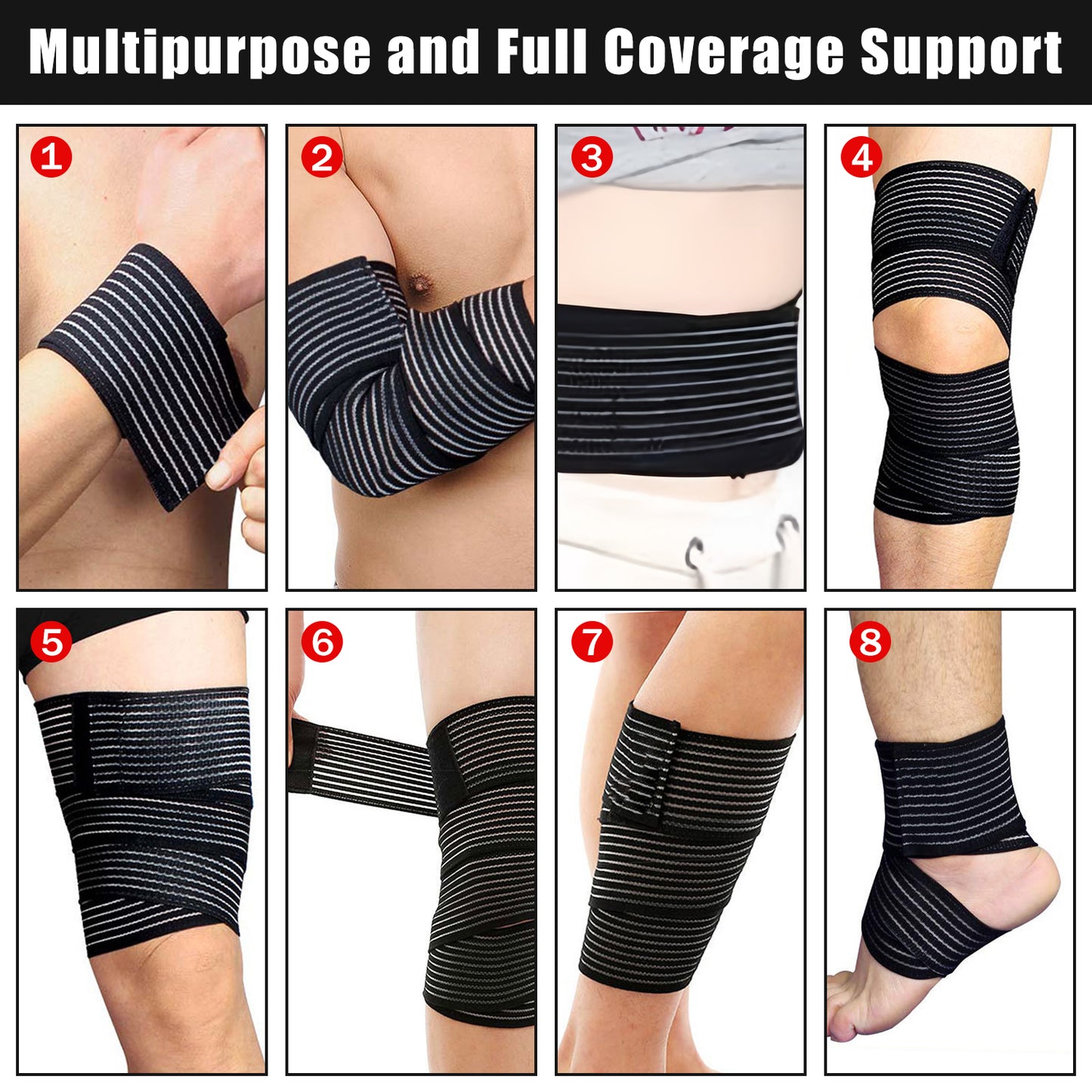 2 Pcs Adjustable Hamstring and Thigh Compression Wraps