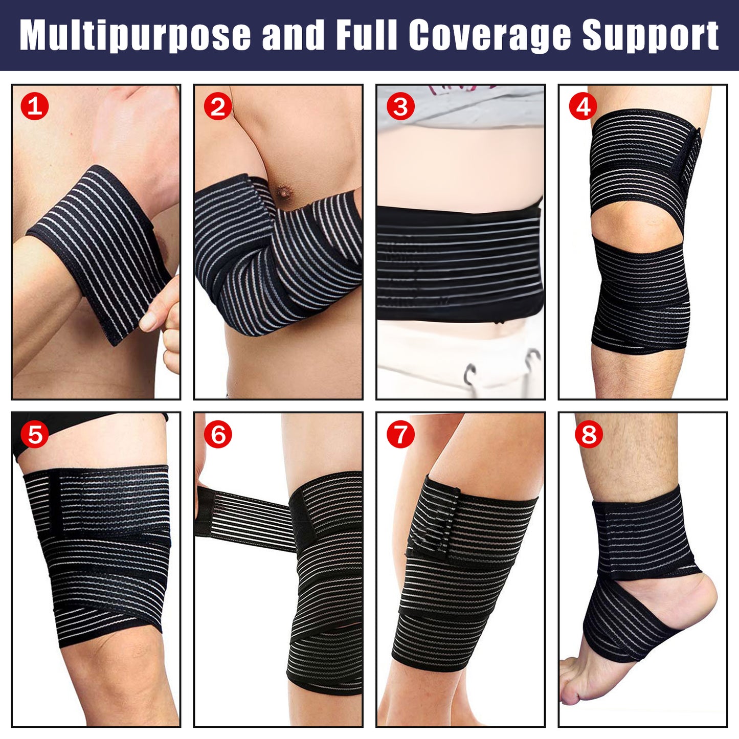 2 Pcs Adjustable Hamstring and Thigh Compression Wraps