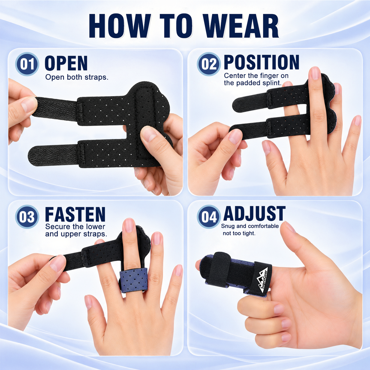 Finger Splint Support 2 Pack Adjustable Trigger Finger Brace for Broken Sprain Arthritis