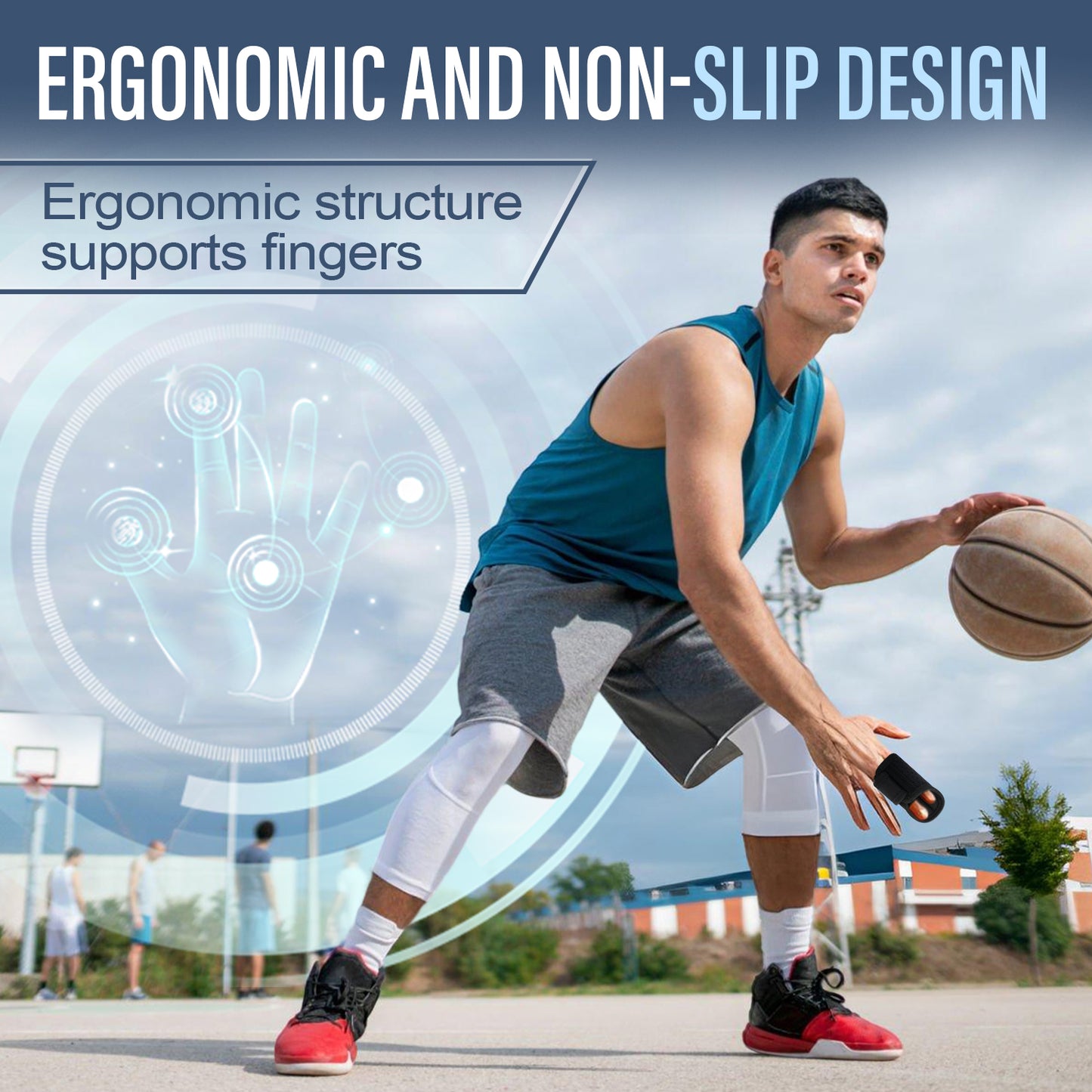 Dual Finger Splint Brace with Adjustable Aluminum Support