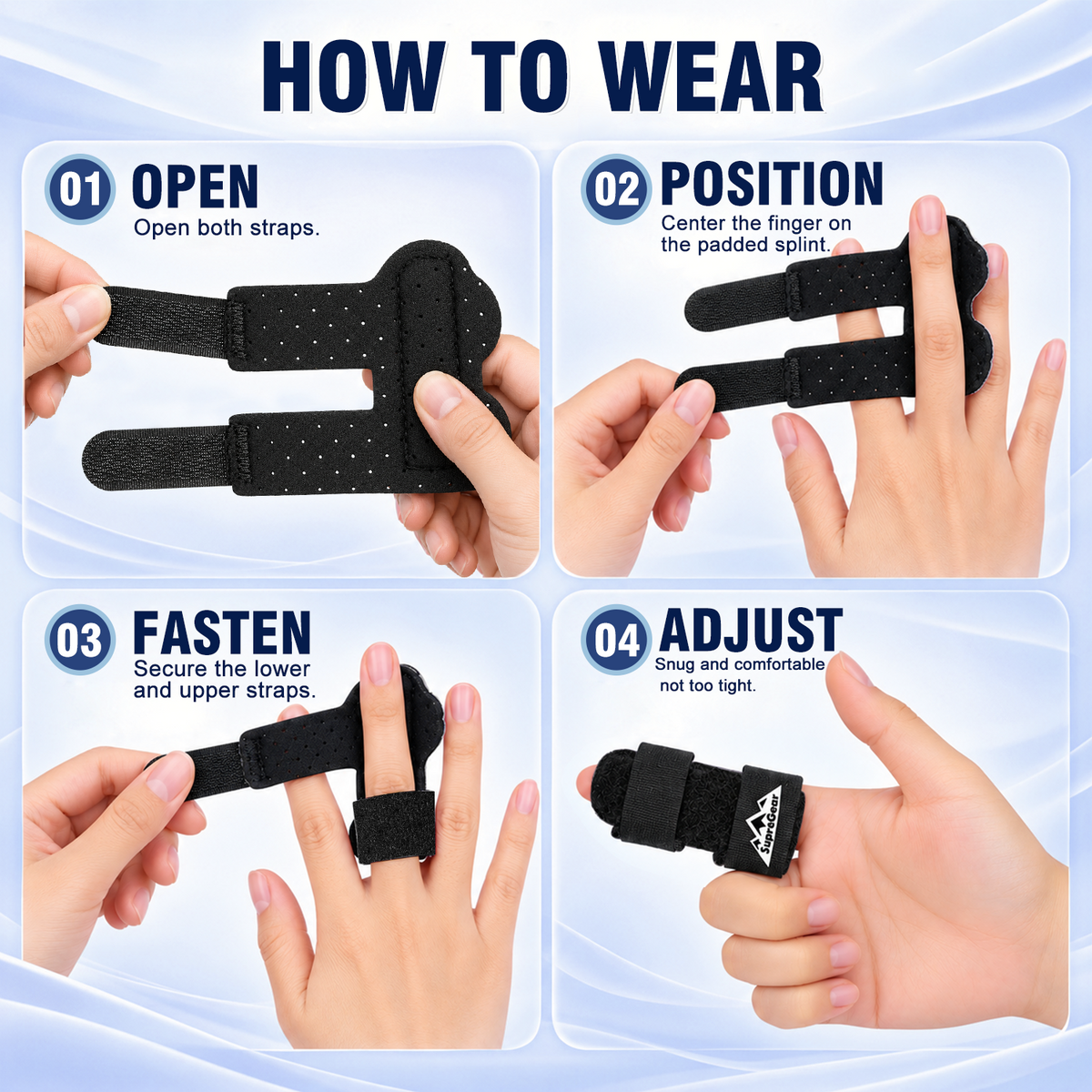 Finger Splint Support 2 Pack Adjustable Trigger Finger Brace for Broken Sprain Arthritis