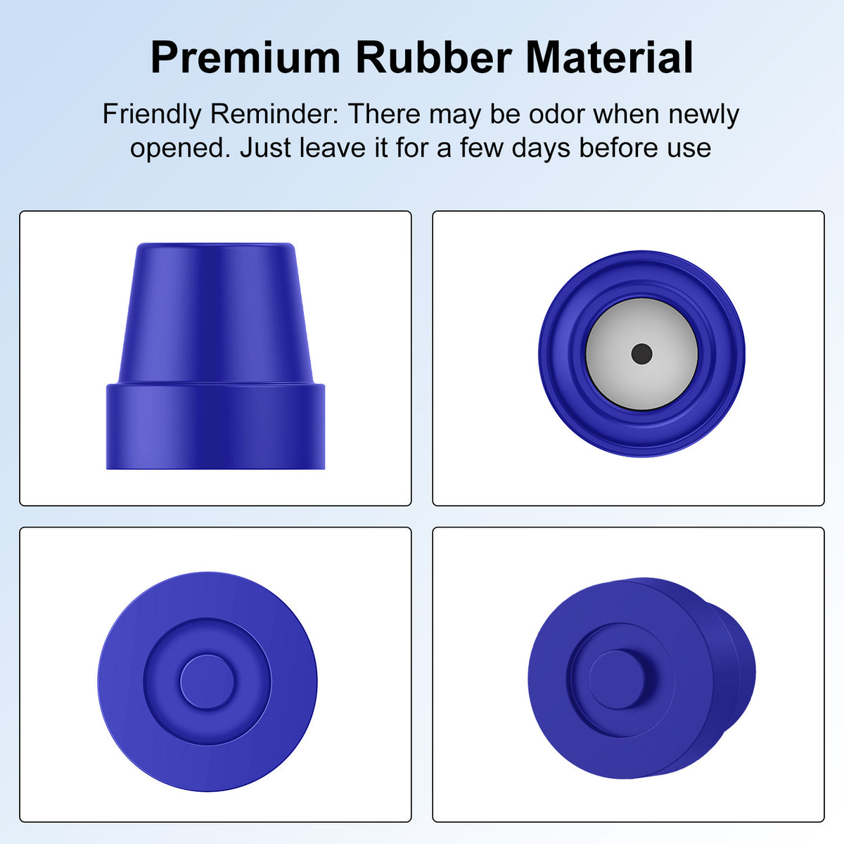 Cane Tips Replacement Rubber 4 or 8 Pack for Walking Canes & Quad Canes 1/2 or 5/8 Inch