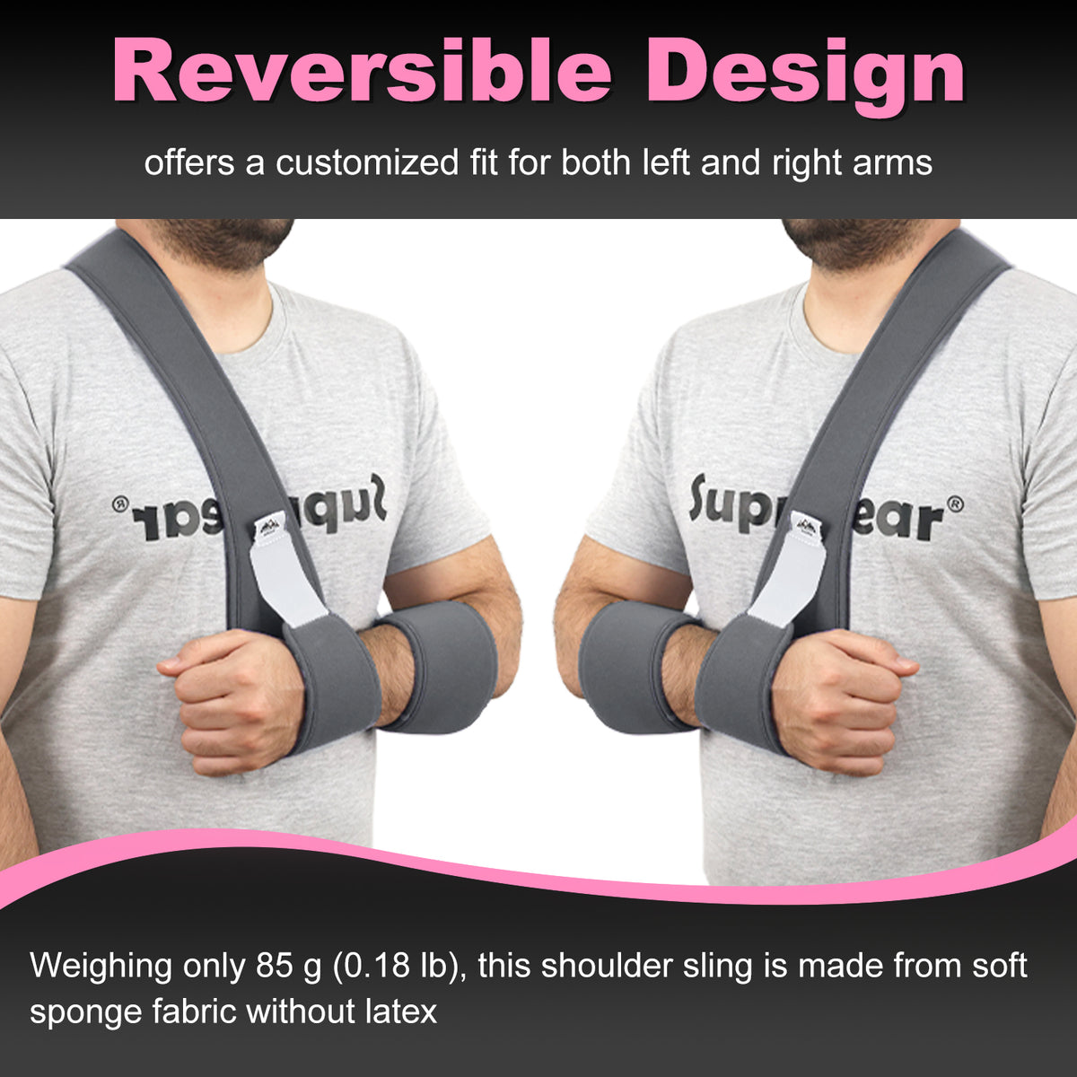 Arm Sling Shoulder Immobilizer, 0.18 lb Lightweight Support with 61" Adjustable Straps